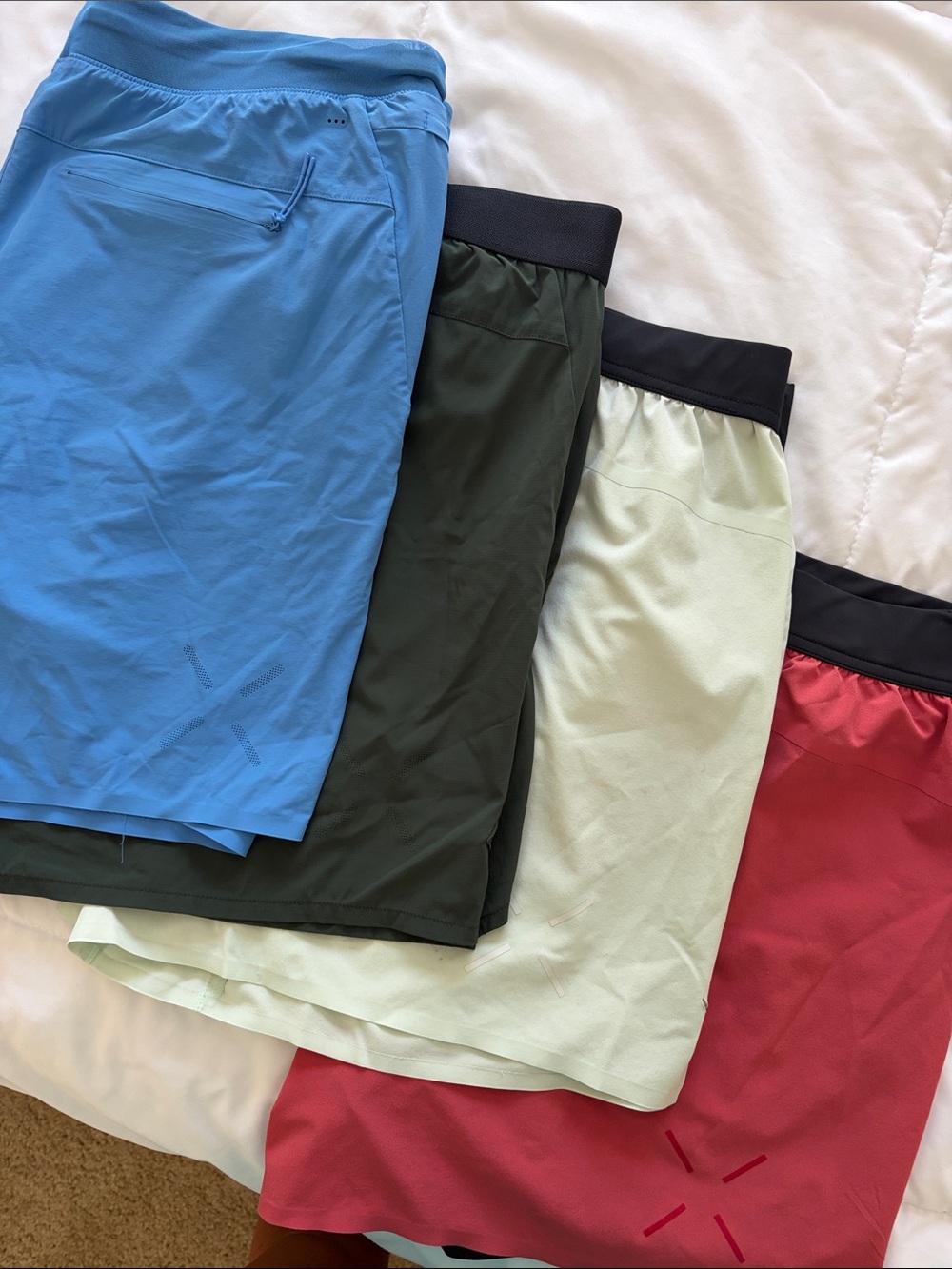 Ten Thousand Men's Athletic Shorts – Blue, Dark Green, Cream, Red